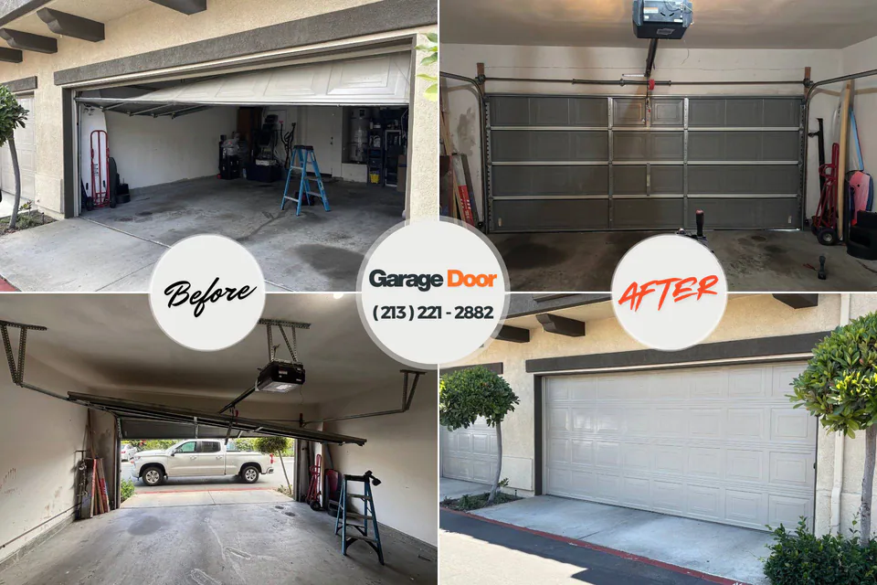 Before and after: garage door opener repair Orlinda, TN